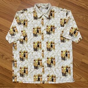 Vintage South Pole Hip Hop Graffiti Button Up Shirt Size L Streetwear Y2K